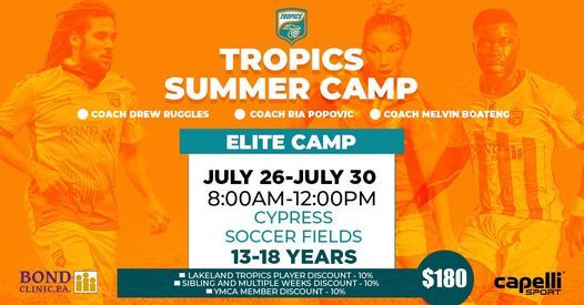 Tropics Elite Summer Camp Cypress Youth Sports Complex Lakeland 26 July To 30 July