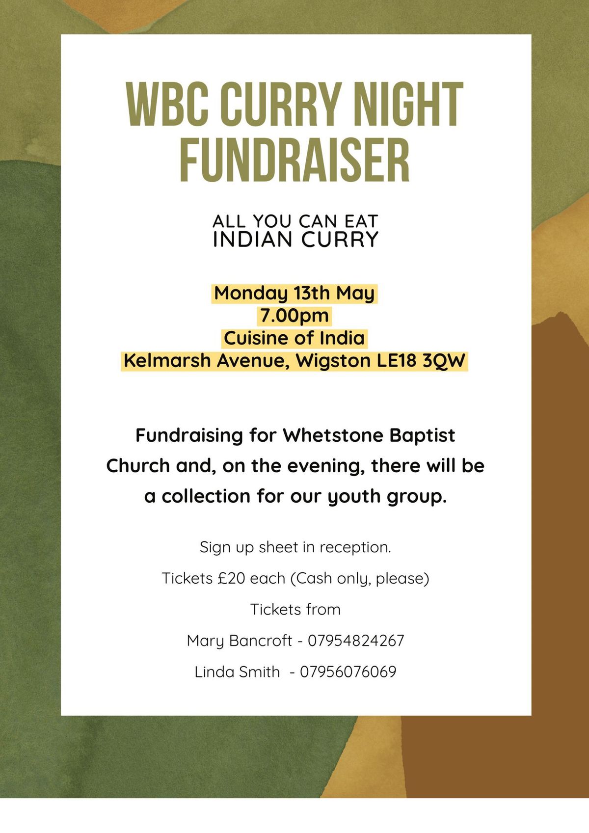 Curry Night Fundraiser for WBC
