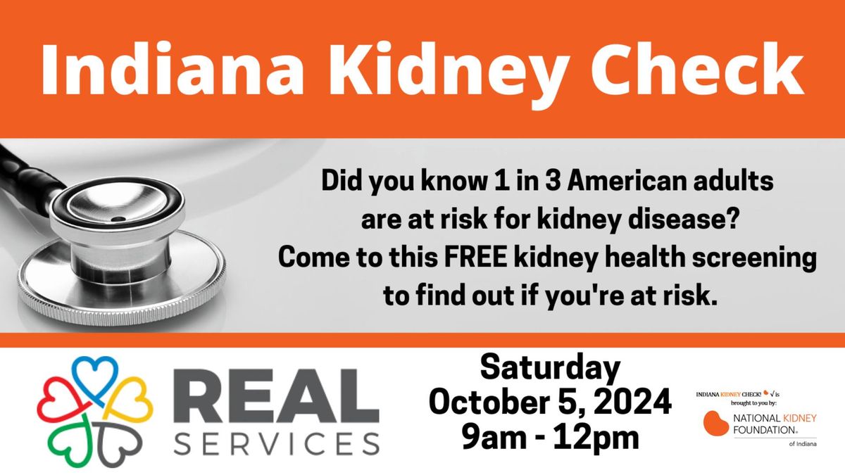 Indiana Kidney Check: FREE Screening Event