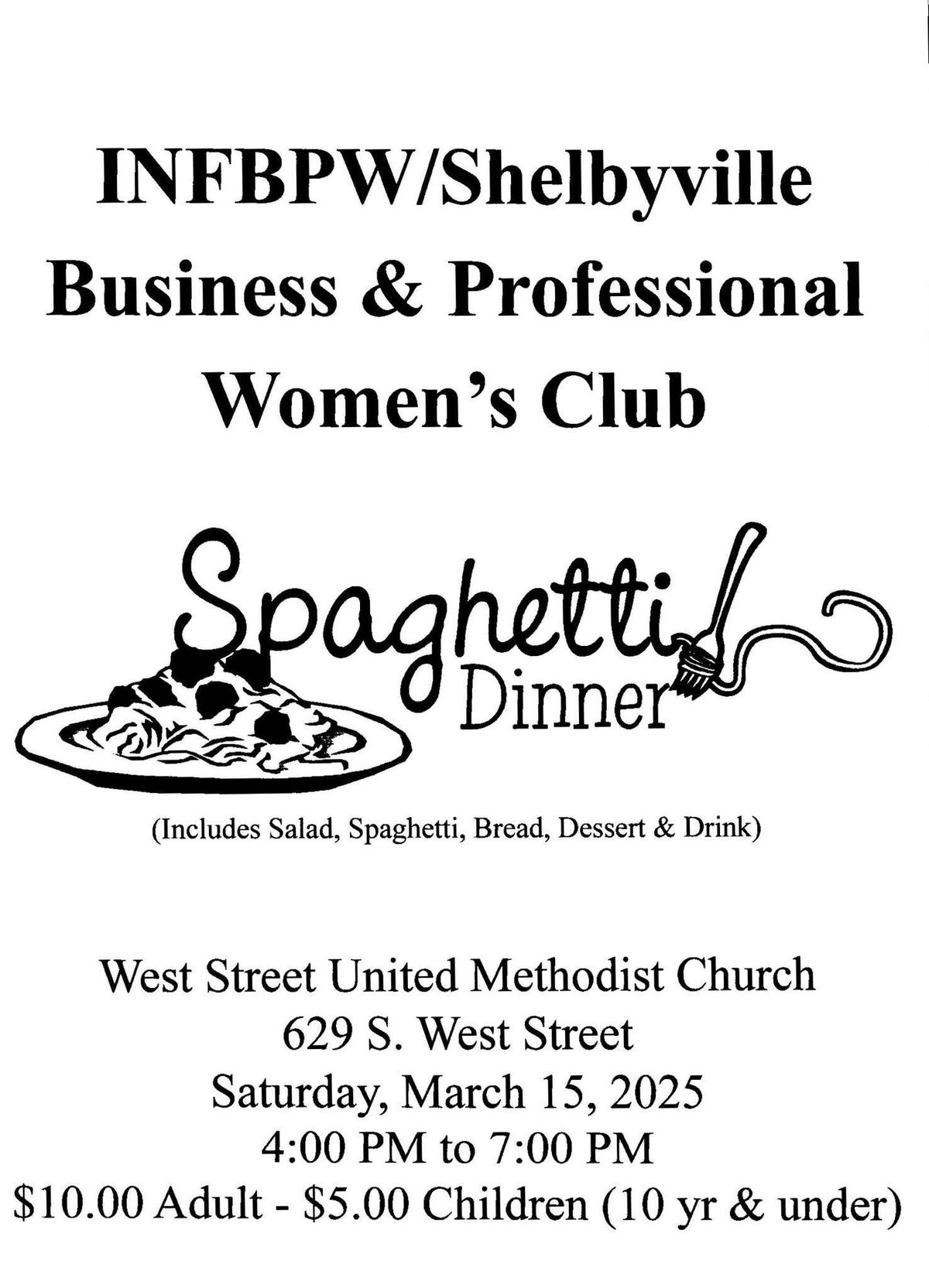 INFBPW of Shelbyville - Spaghetti Dinner