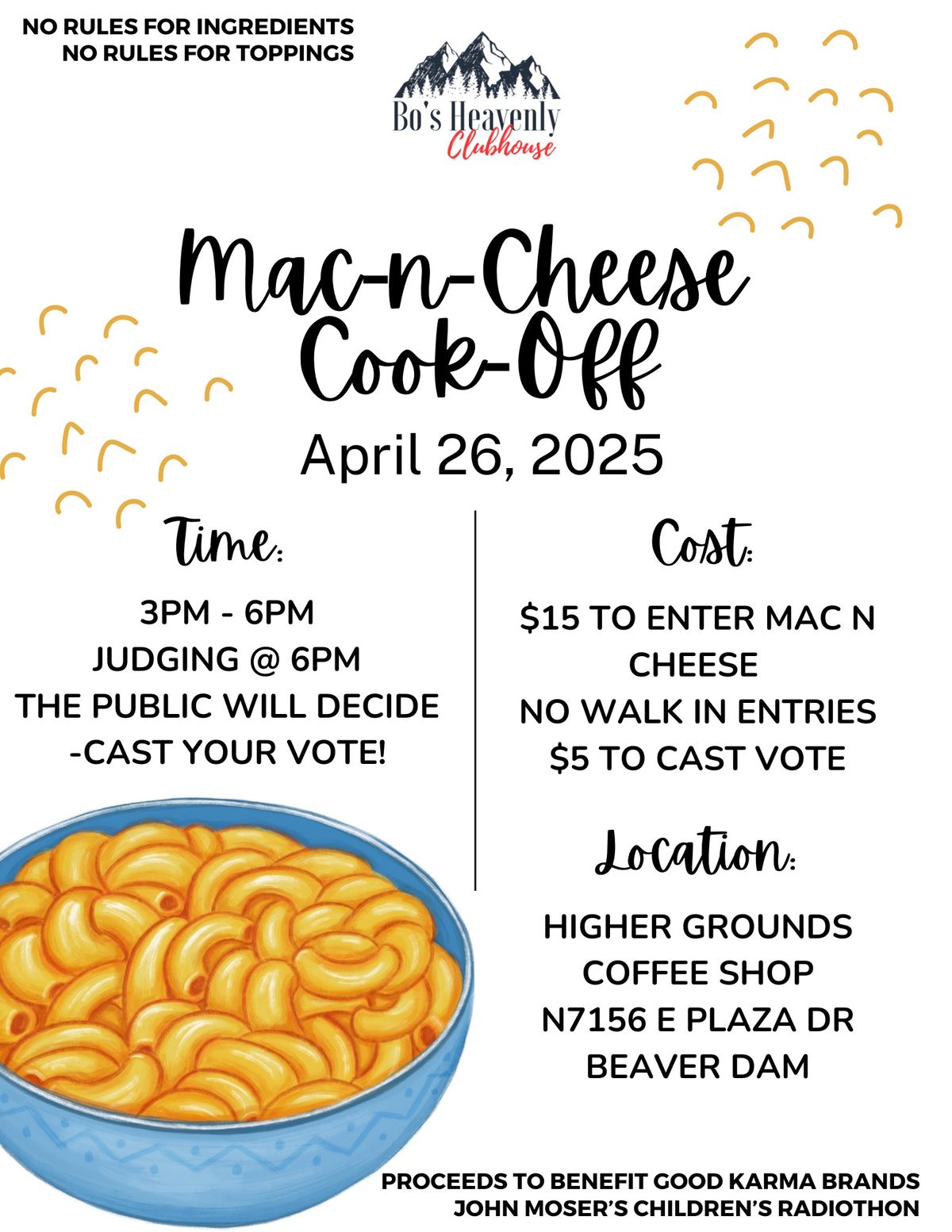 Mac-n-Cheese Cook Off Fundraiser