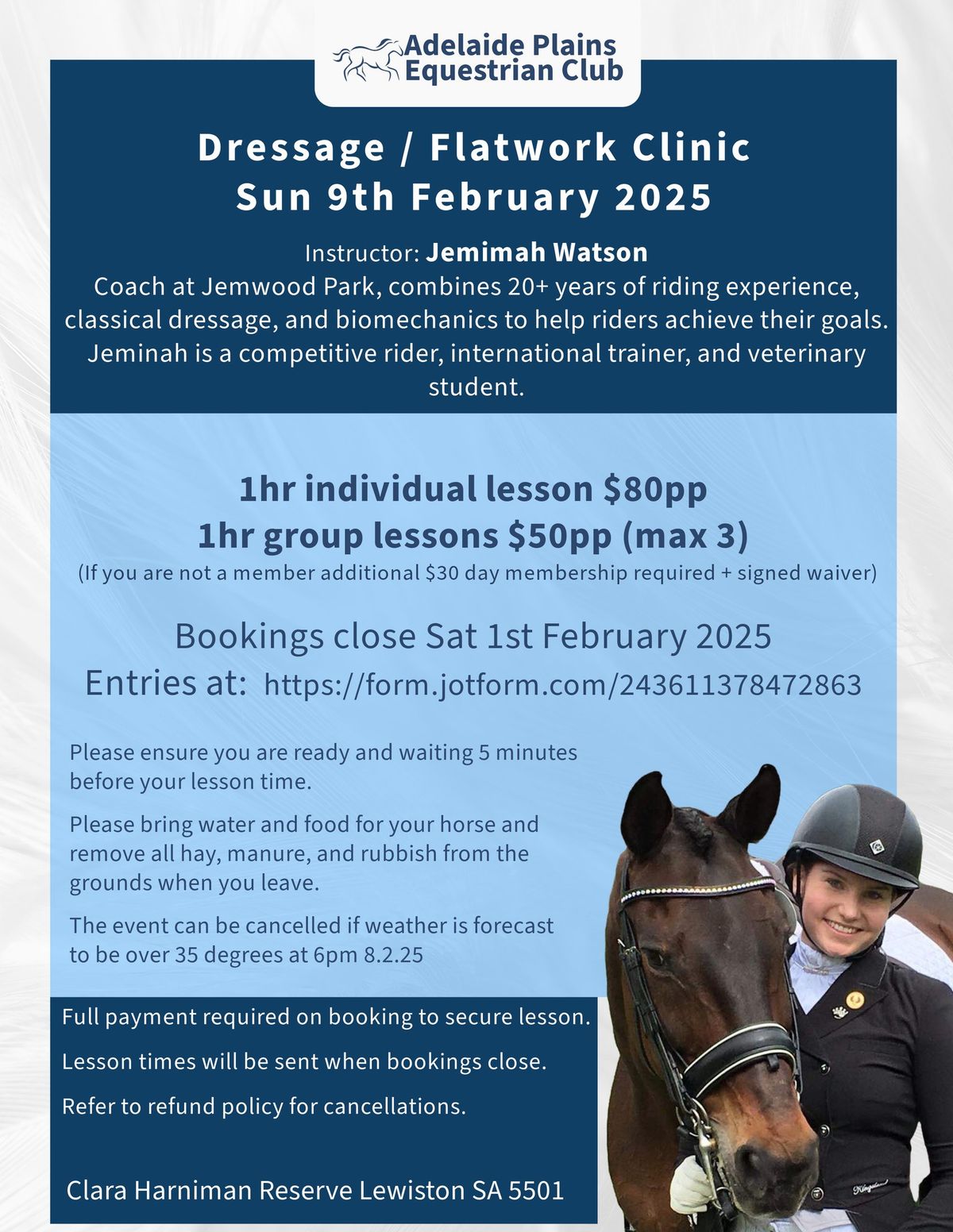 APEC Dressage & Flatwork Clinic + Members Open Arena!