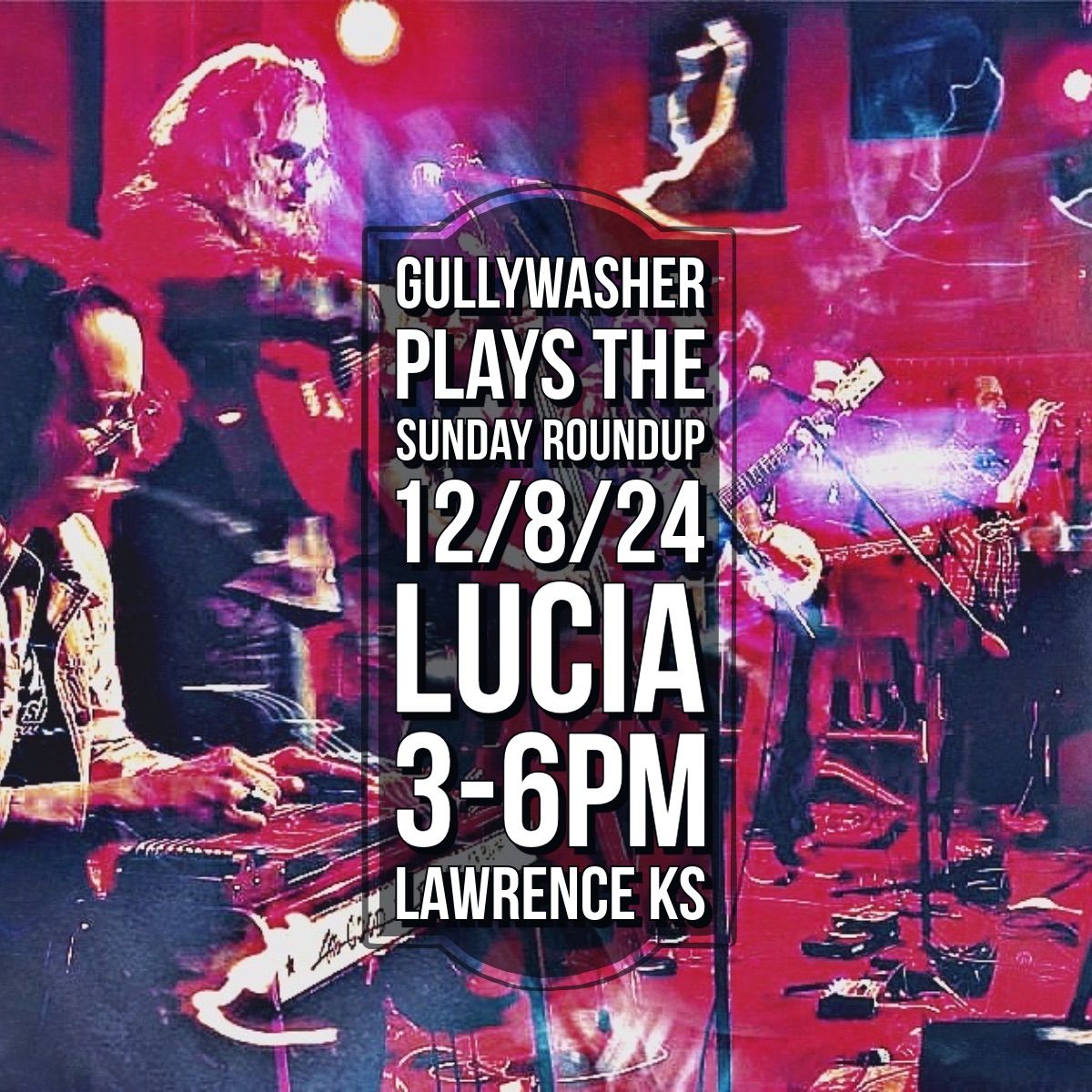 Gullywasher plays the Sunday Roundup at Lucia 