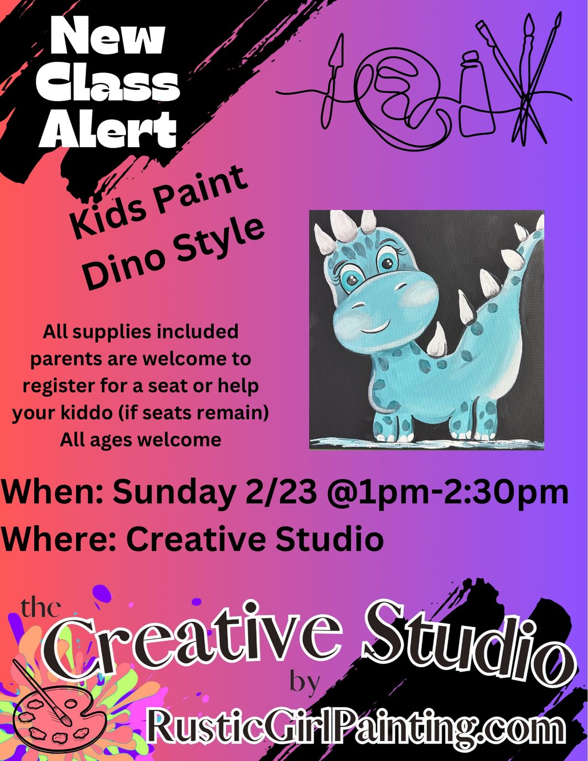 Kids Paint Dino style!