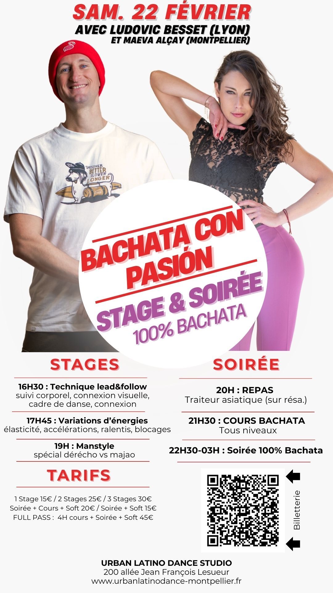 Bachata Con Pasi\u00f3n - 22 F\u00e9vrier Stage et soir\u00e9e avec guest LUDOVIC BESSET