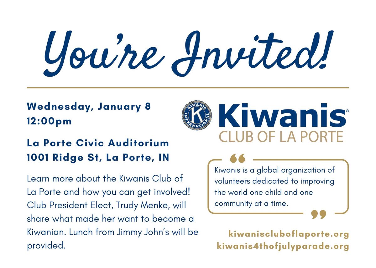 Kiwanis Club of La Porte - Member Meeting