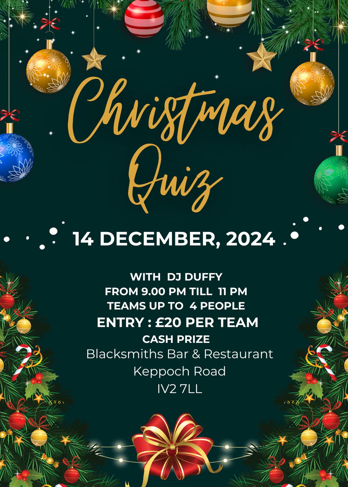 Blacksmiths Christmas Quiz Night