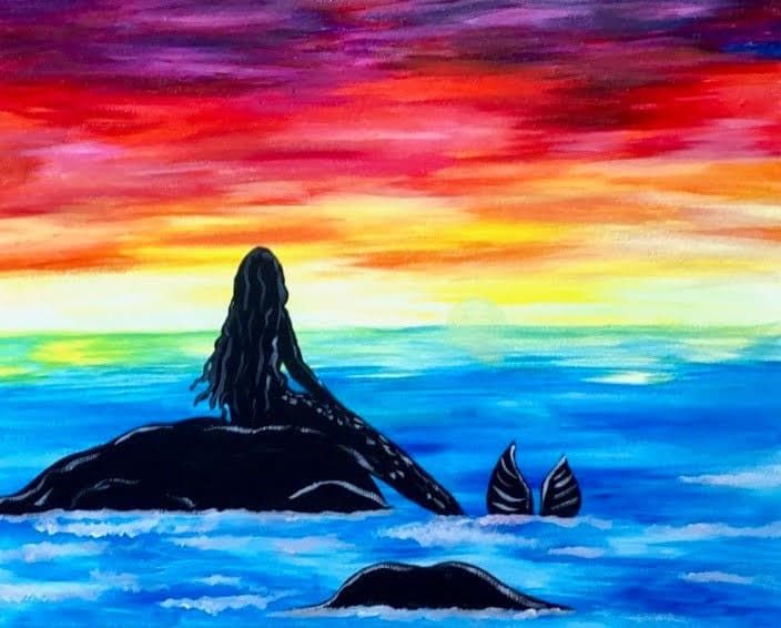 Mermaid Sunset | Paint and Sip | 16\u00d720 Family Class $29
