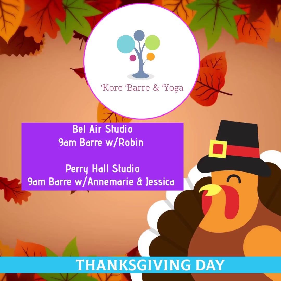 Thanksgiving Day Classes 