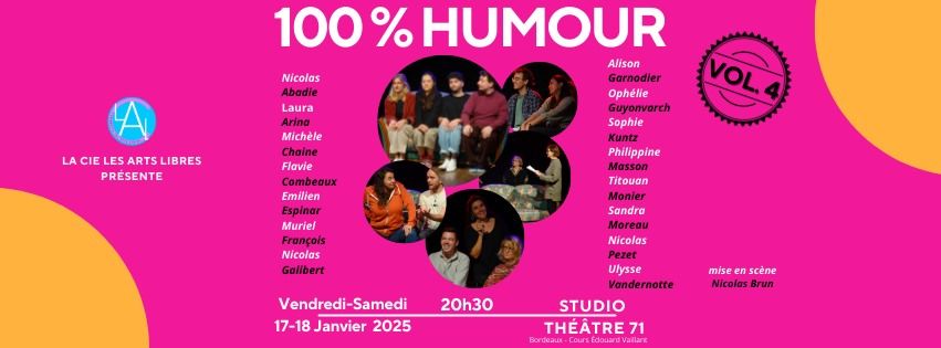 100% HUMOUR - 17 & 18 JANVIER 2025 - STUDIO TH\u00c9\u00c2TRE 71