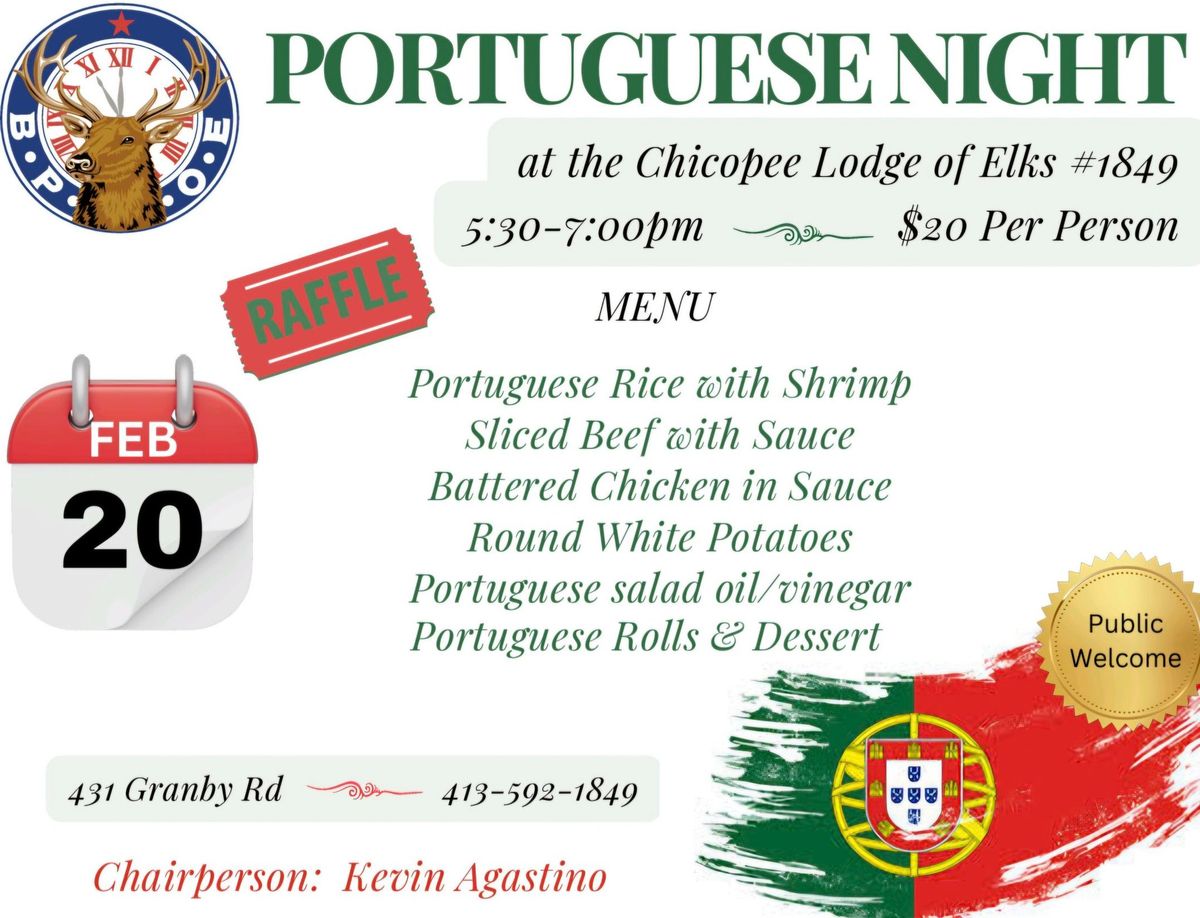 PORTUGUESE NIGHT - $20 Per Person