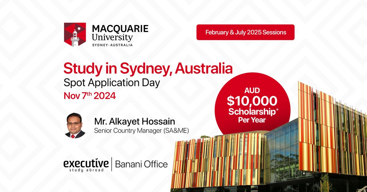 Study in Australia- Application Day by Macquarie University, Sydney.