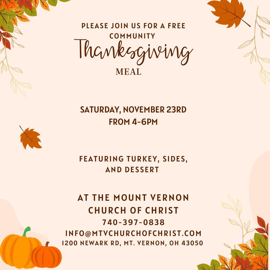 Free Community Thanksgiving Meal 