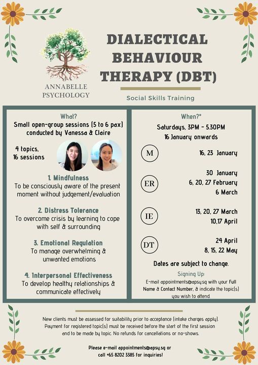 Dialectical Behaviour Therapy (DBT) - Social Skills Training [2021]