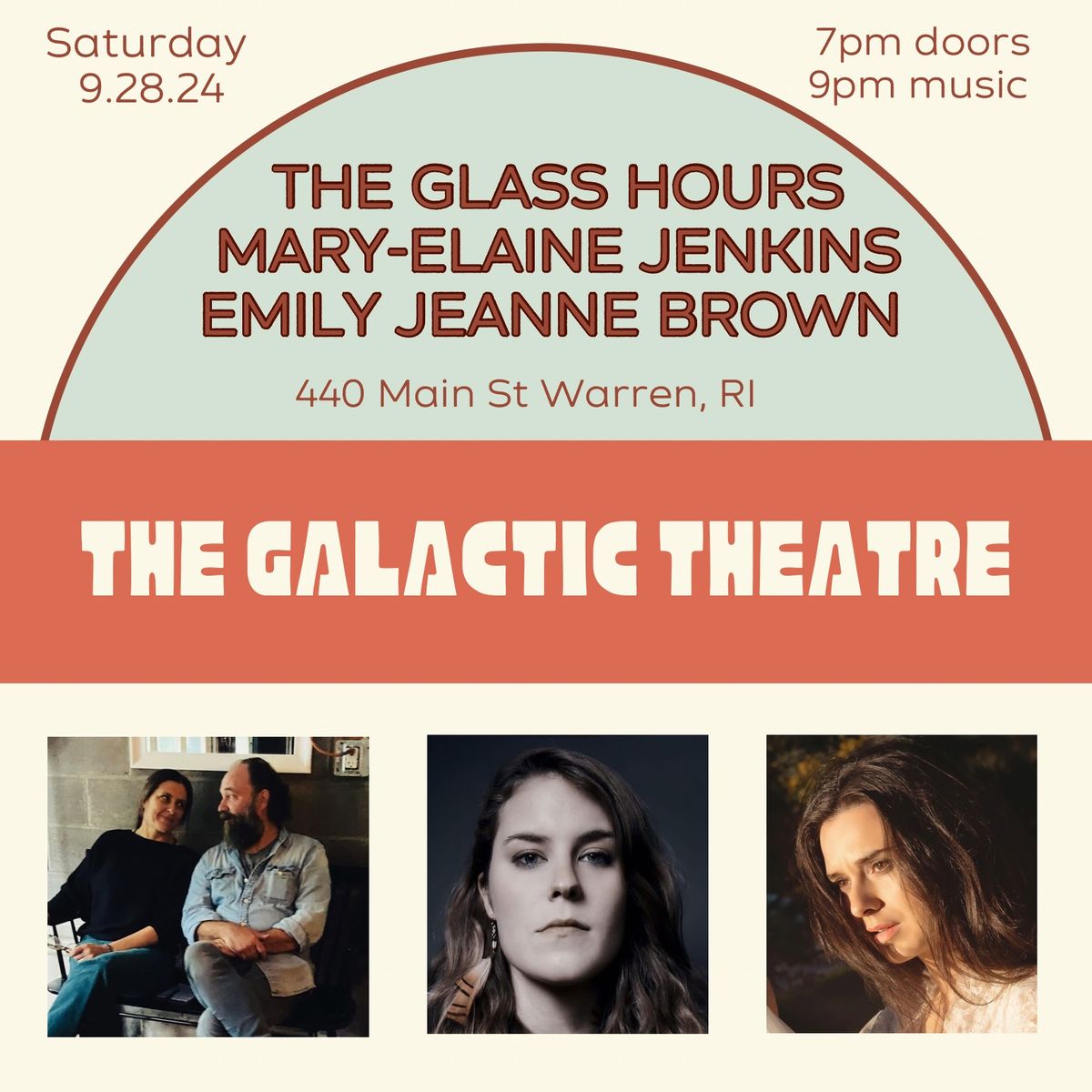 Mary-Elaine Jenkins, The Glass Hours, Emily Jeanne Brown at The Galactic Theatre!!