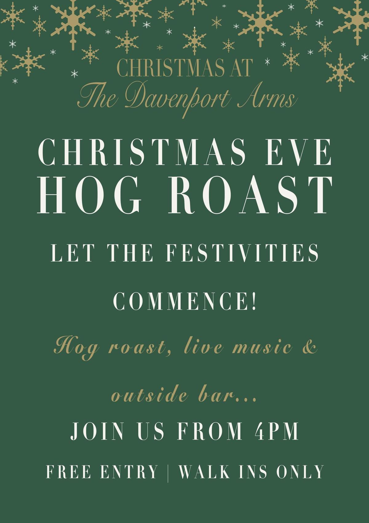 CHRISTMAS EVE HOG ROAST \u2728