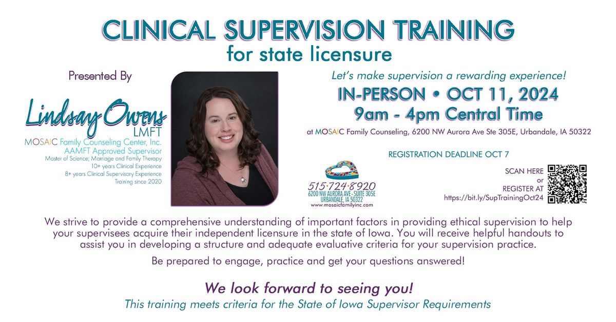 Clinical Supervision Training for State Licensure: IOWA