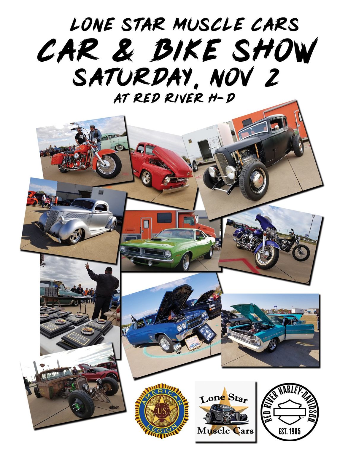 Annual CAR & BIKE SHOW by Lone Star Muscle Car & American Legion Cook-Out