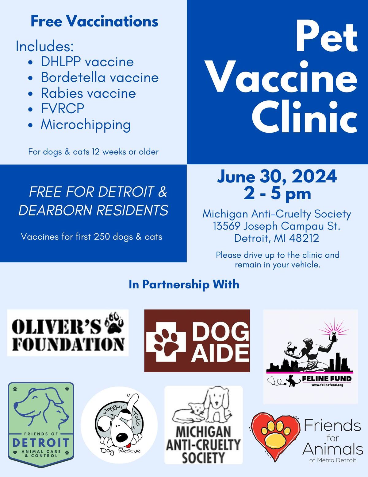 Pet Vaccine Clinic - CANCELLED