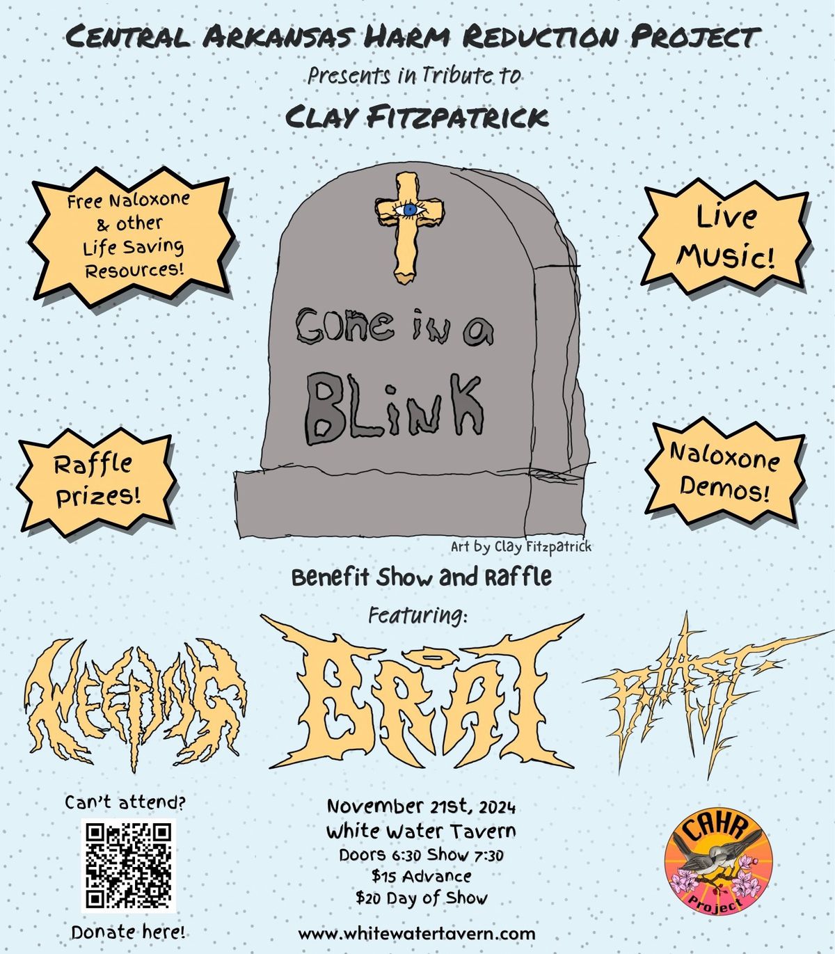 Gone in a Blink: Clay Fitzpatrick Memorial\/CAHRP Benefit ft. BRAT, WEEPING, & BLAST