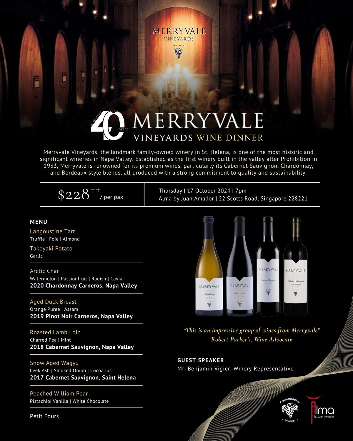 Merryvale Vineyards Wine Dinner