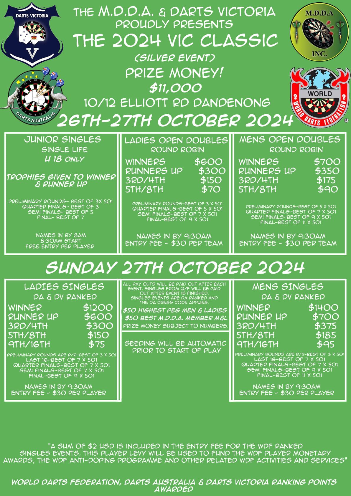 VIC CLASSIC DARTS at the M.D.D.A. Elliott Rd Dandenong