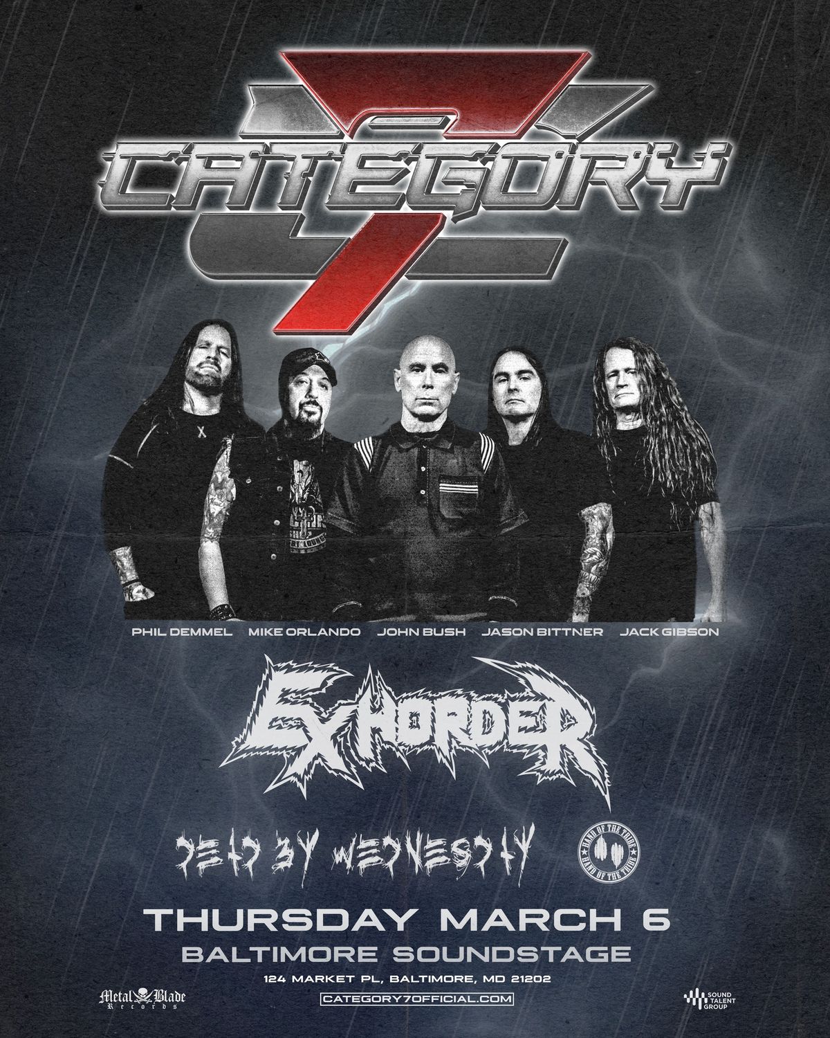 Category 7 w\/ Exhorder, Dead By Wednesday, Hand Of The Tribe at Baltimore Soundstage