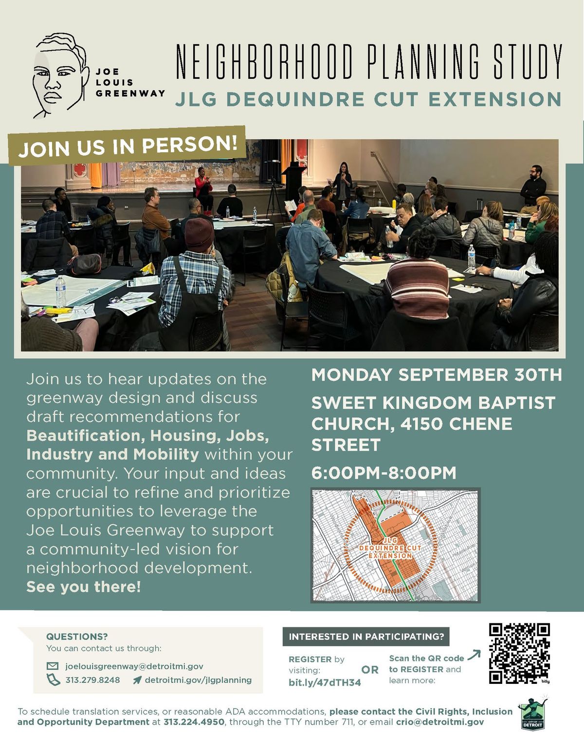 Joe Louis Greenway Neighborhood Planning Study Meeting: Dequindre