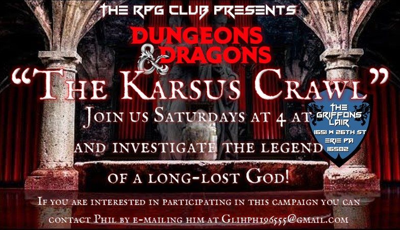 New D&D Campaign Alert! "The Karsus Crawl"