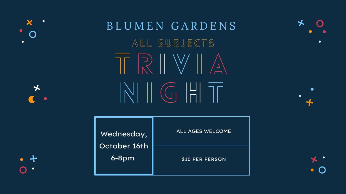 All Subjects Trivia Night