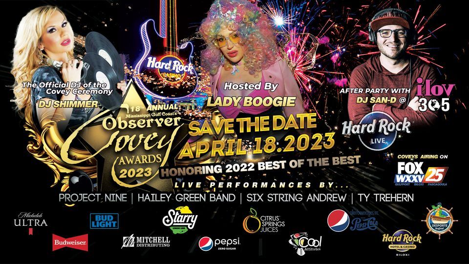 Covey Awards 2023, Hard Rock Hotel & Casino Biloxi, 18 April 2023