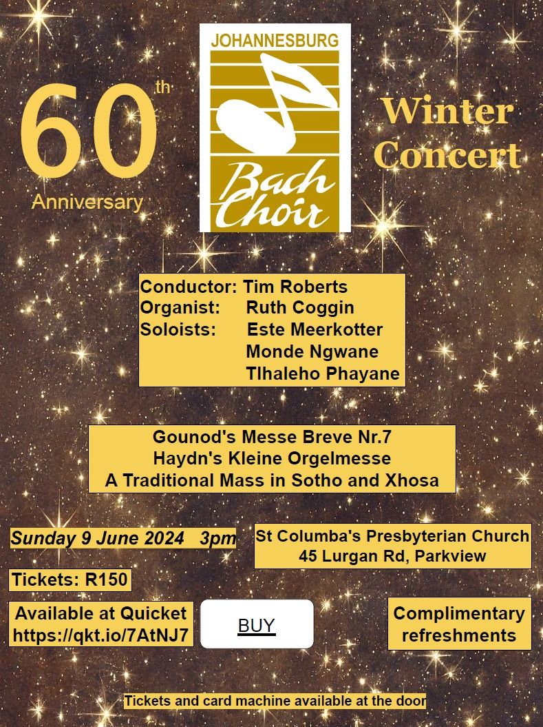 Johannesburg Bach Choir 60th Celebration Winter Concert