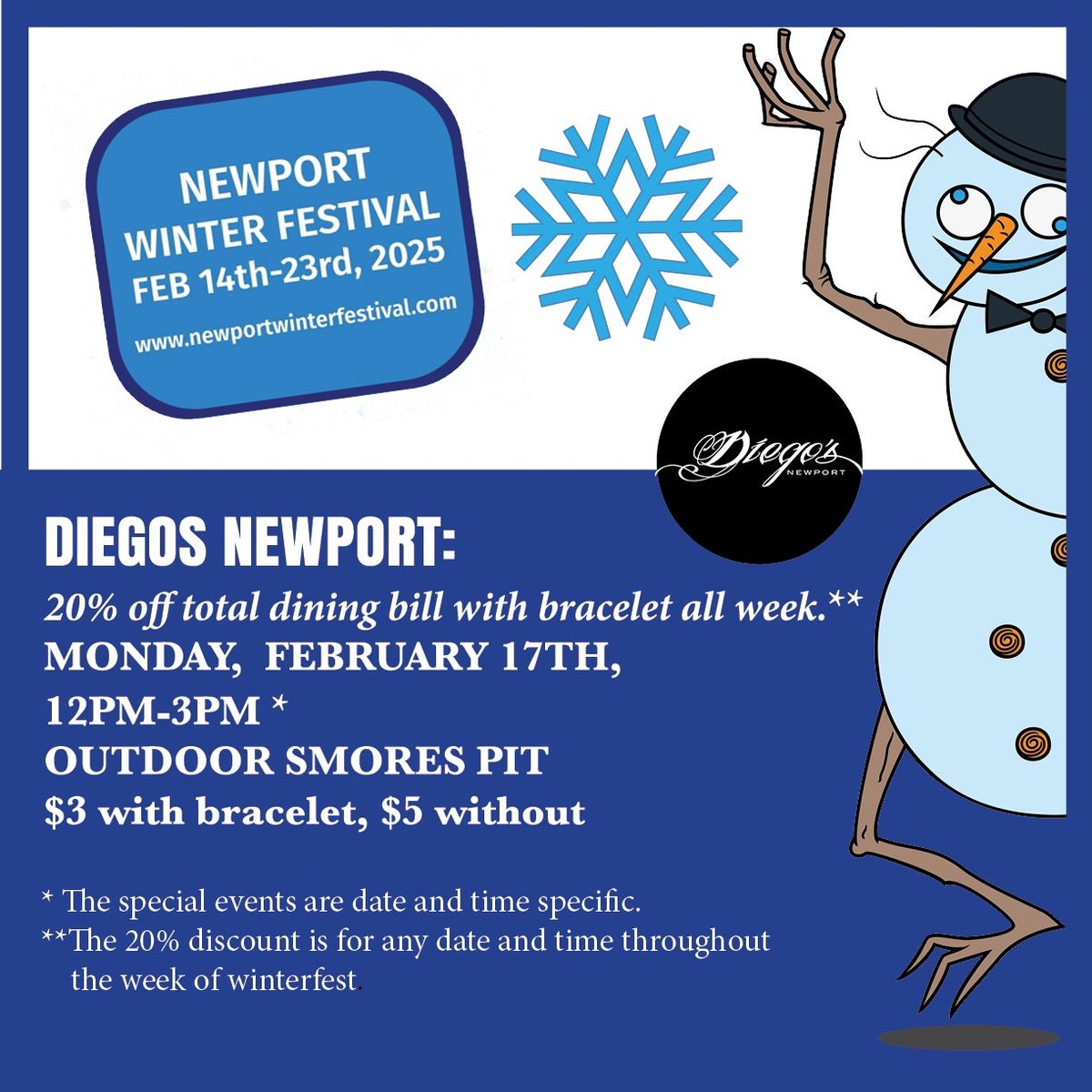 Newport Winter Fest outdoor s\u2019mores pit!