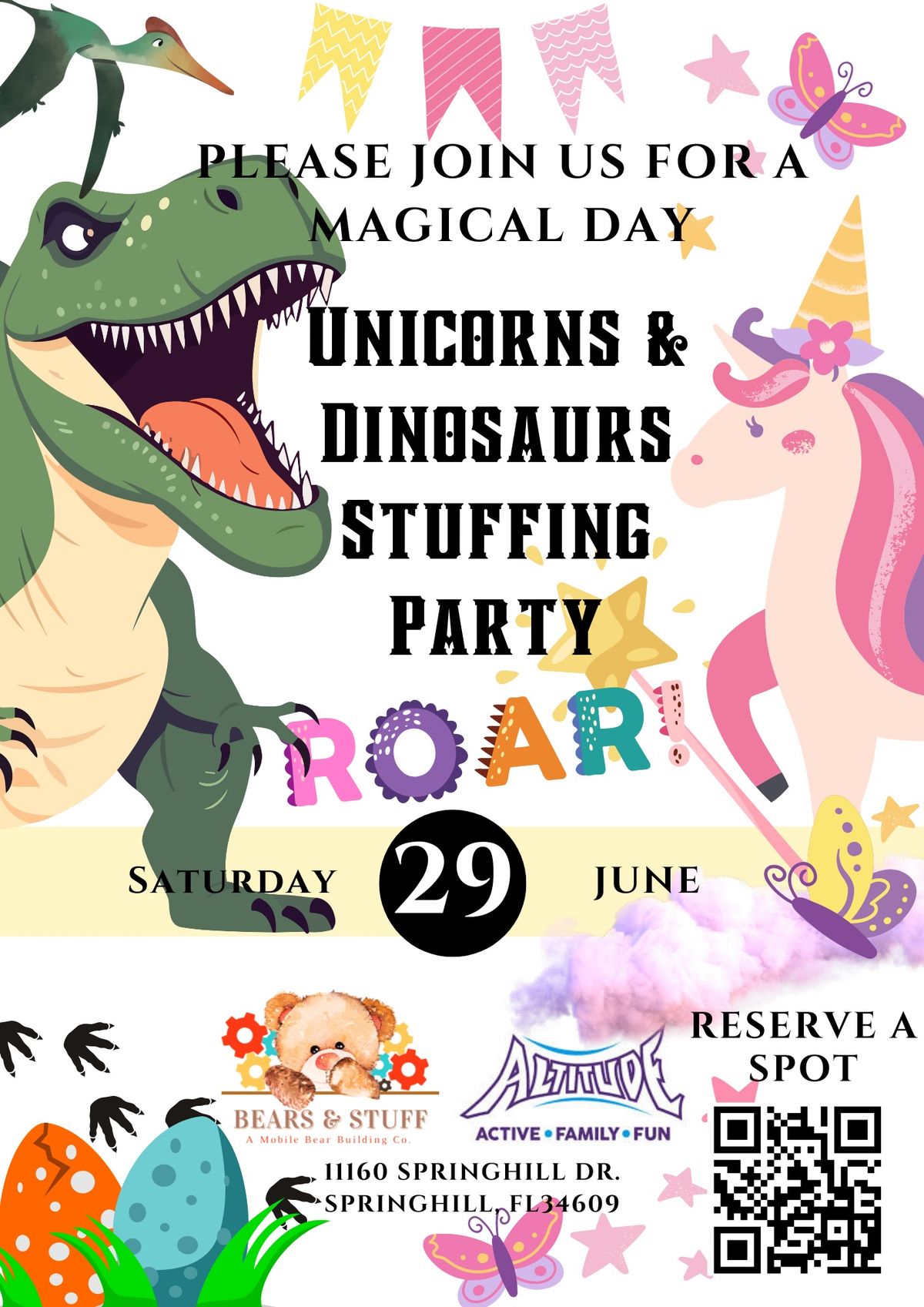 Magical Unicorn\ud83e\udd84 & Dinosaur Stuffing Party
