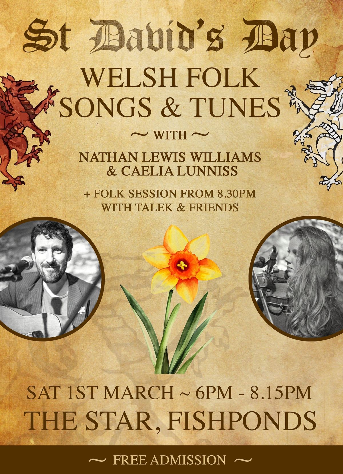 St David's Day gig & session at The Star with Nathan & Caelia 