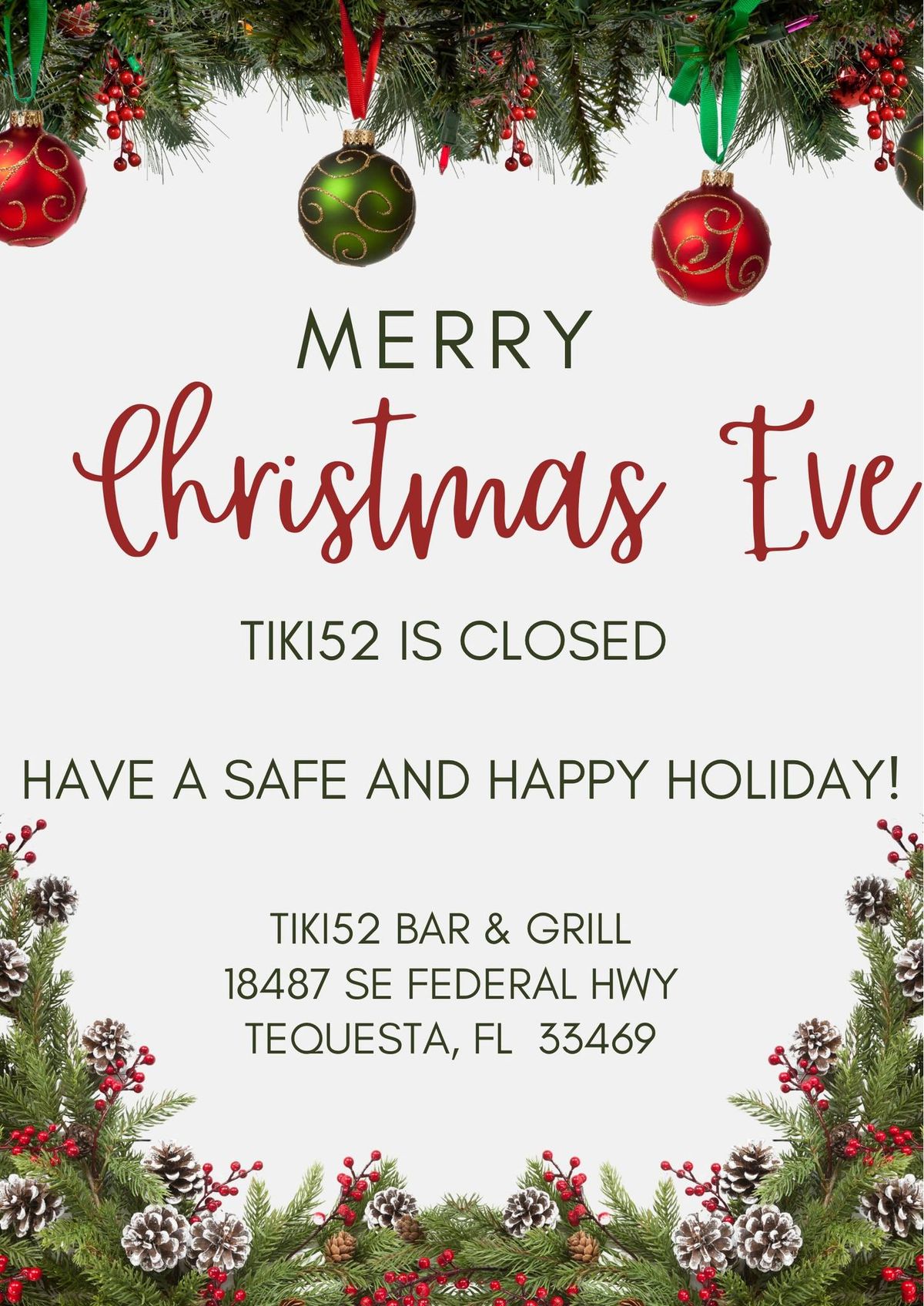 Merry Christmas Eve Tiki52 Is Closed\ud83c\udf84