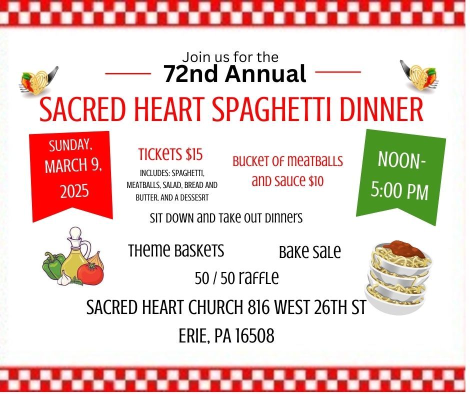 Sacred Heart Altar Society's 72nd Spaghetti Dinner