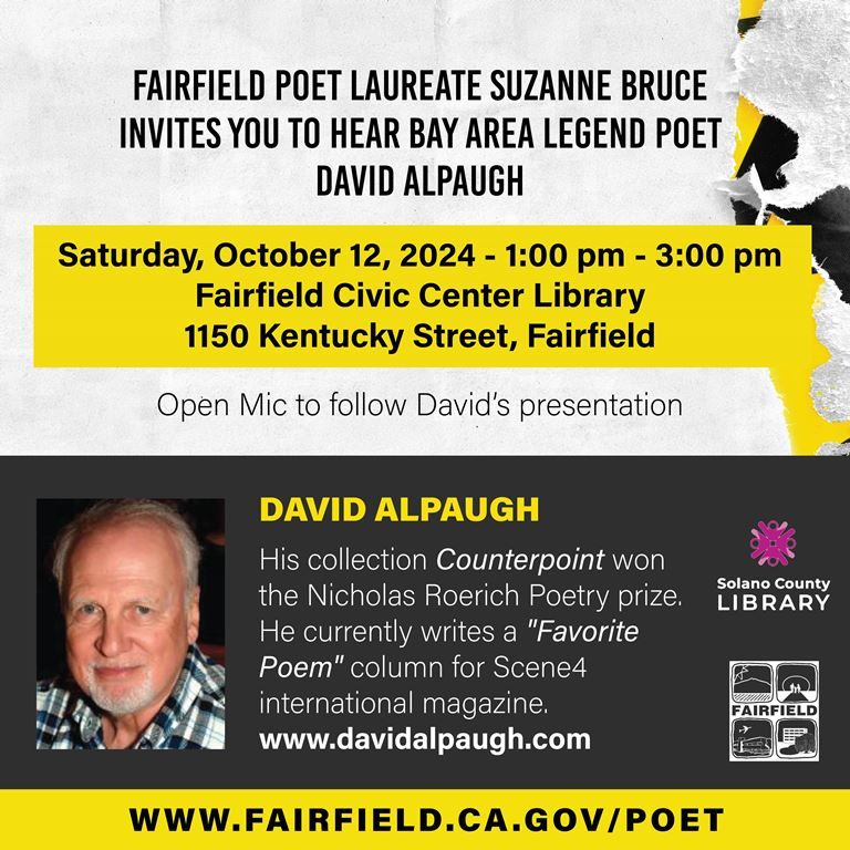 Bay Area legend poet David Alpaugh speaking event