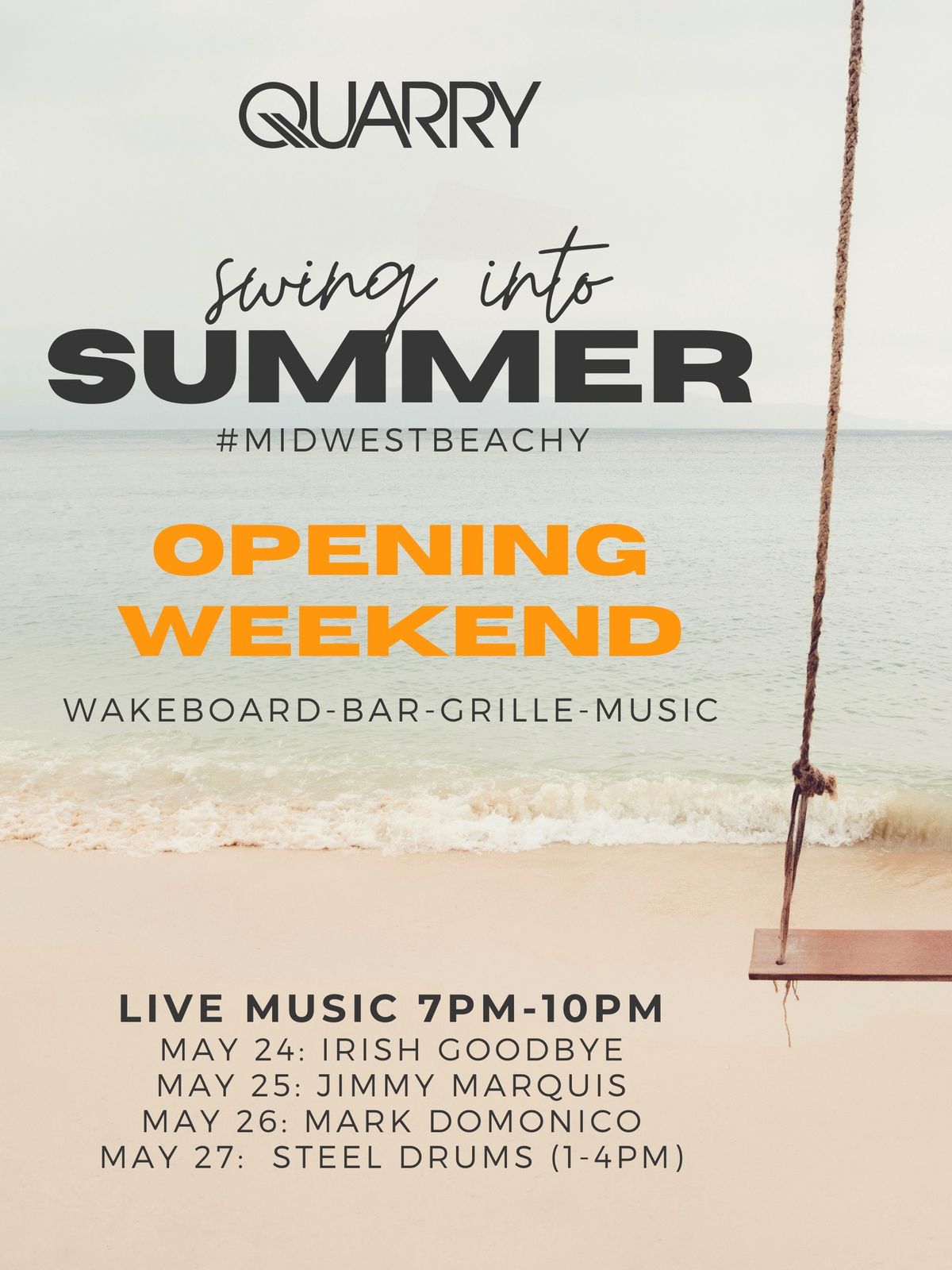 Swing into Summer - Quarry Opening Weekend w\/Live Music