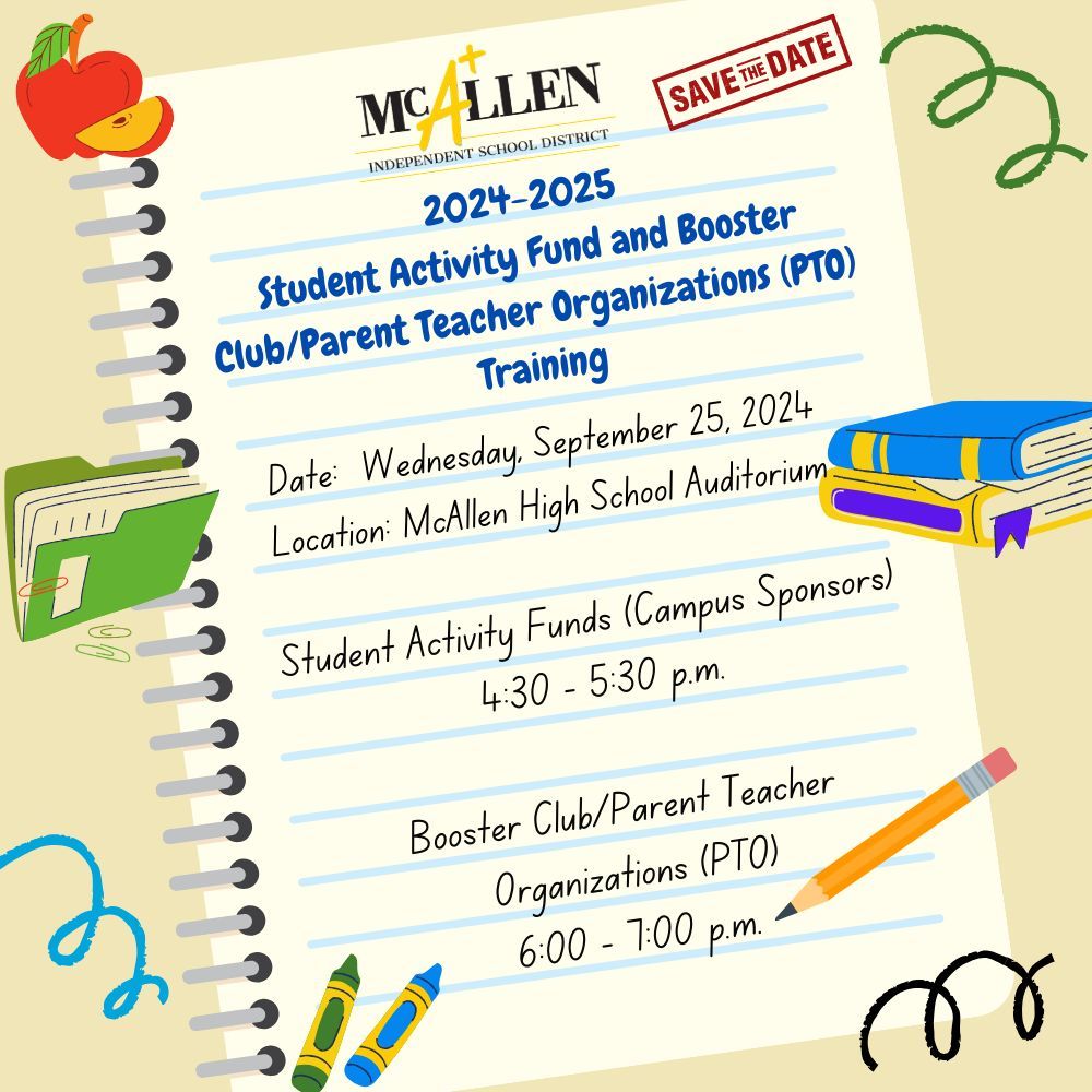 Student Activity Fund and Booster\/PTO Training | McAllen ISD