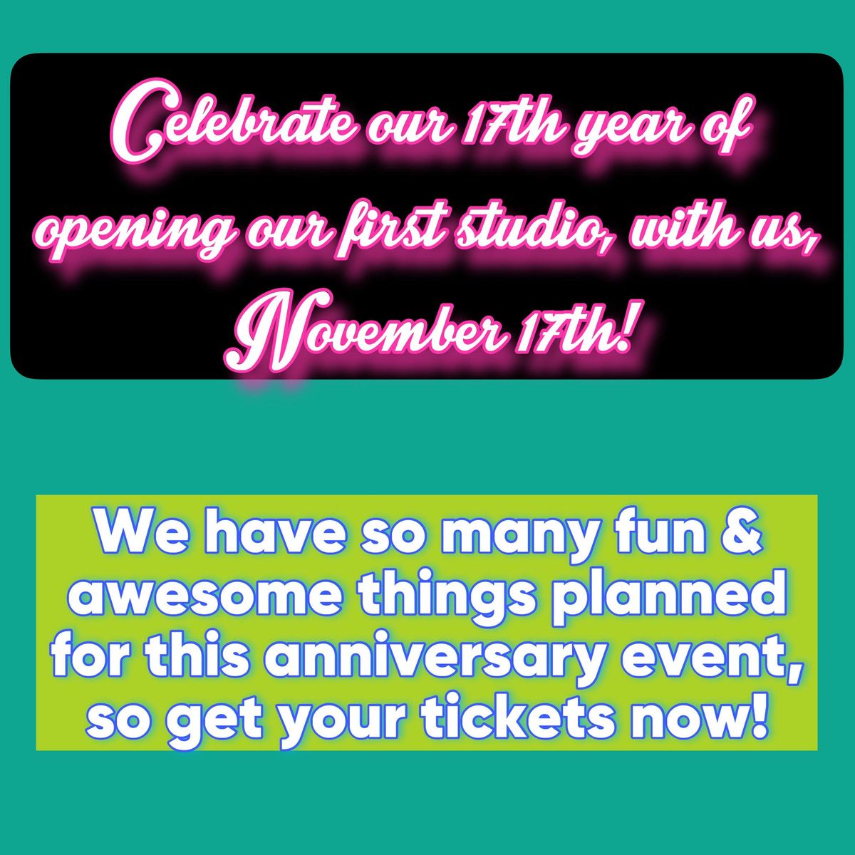 Celebrate 17 years of awesome tattoos with us!