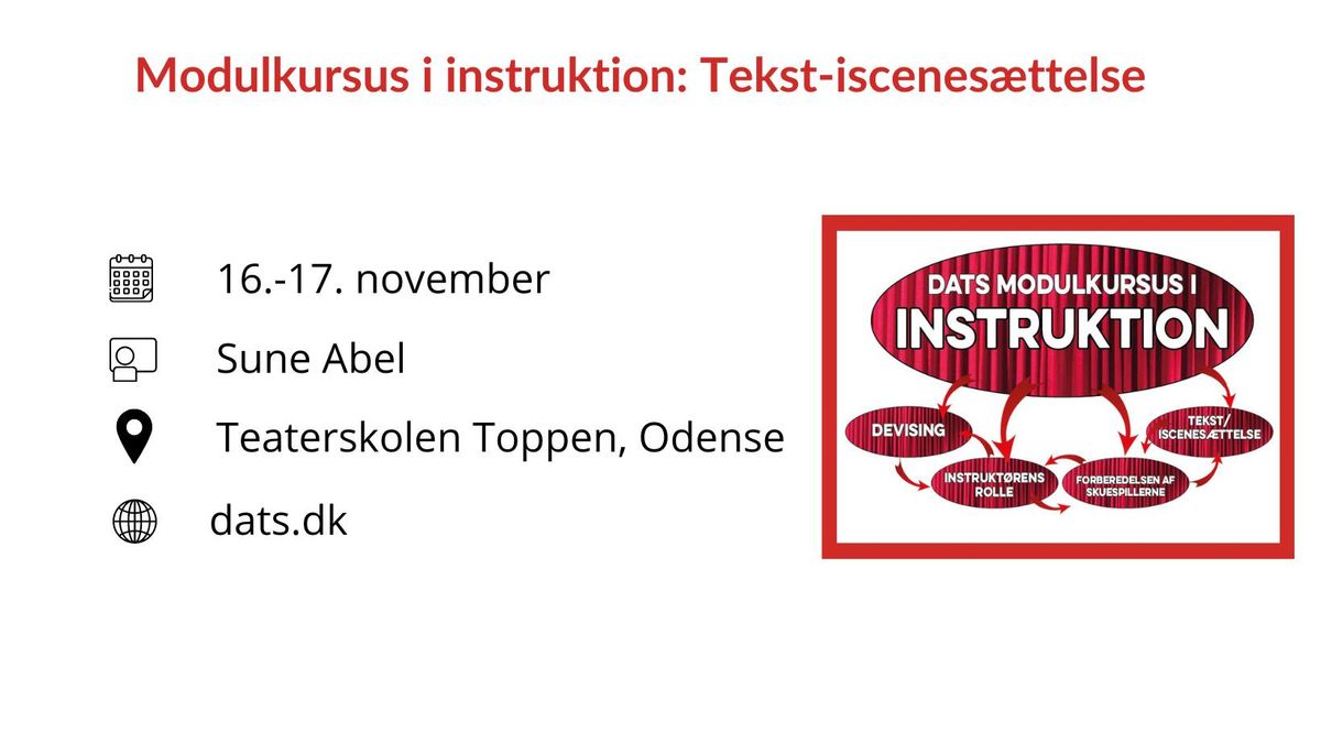 Modulkursus i instruktion: Tekst-iscenes\u00e6ttelse