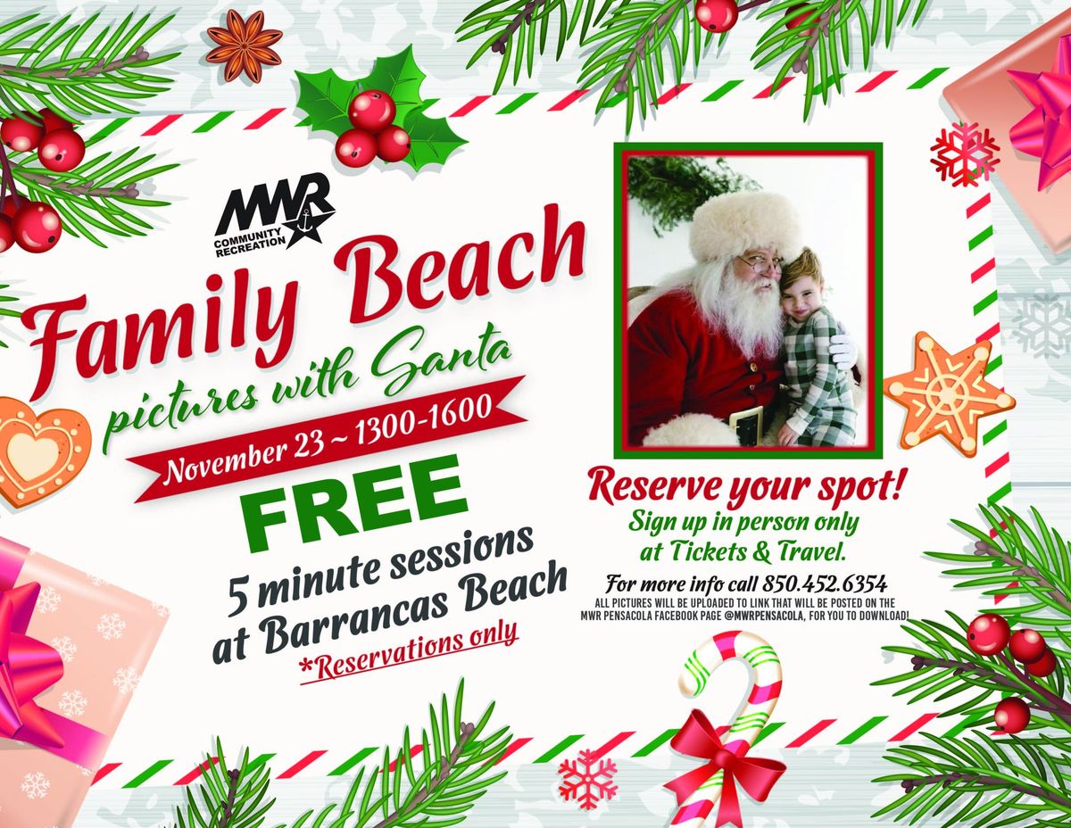 Family Beach Pictures with Santa