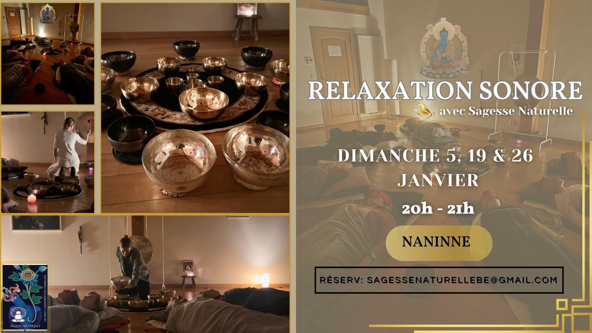 RELAXATION SONORE JANVIER - DIMANCHE 5, 19 & 26