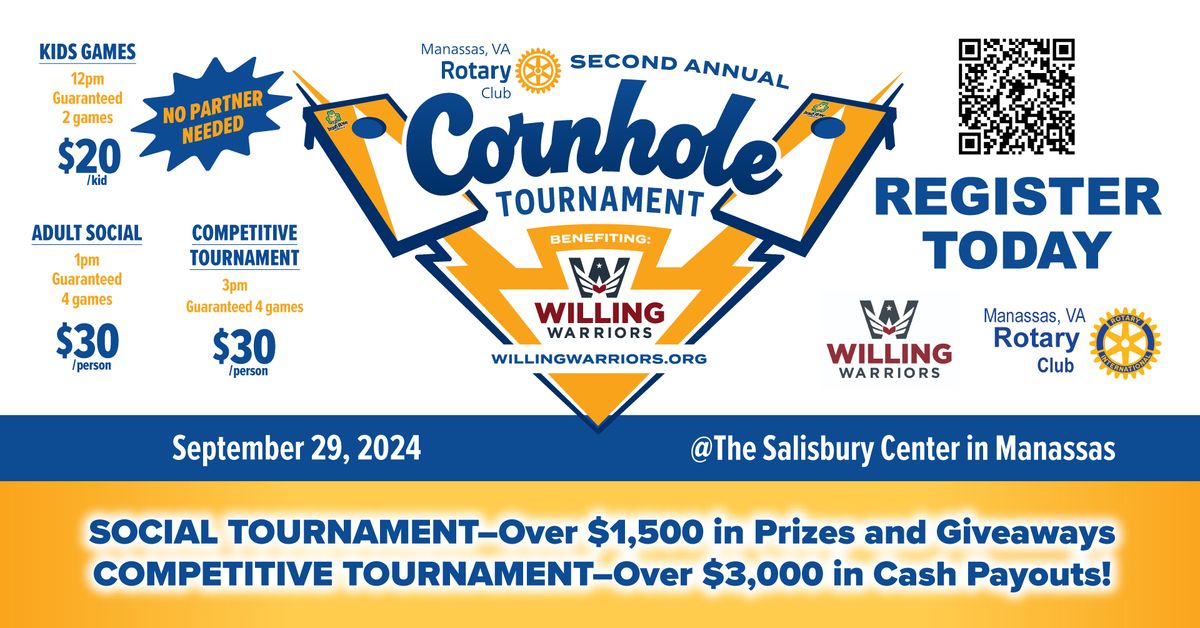 Charity Cornhole Tournament for Willing Warriors