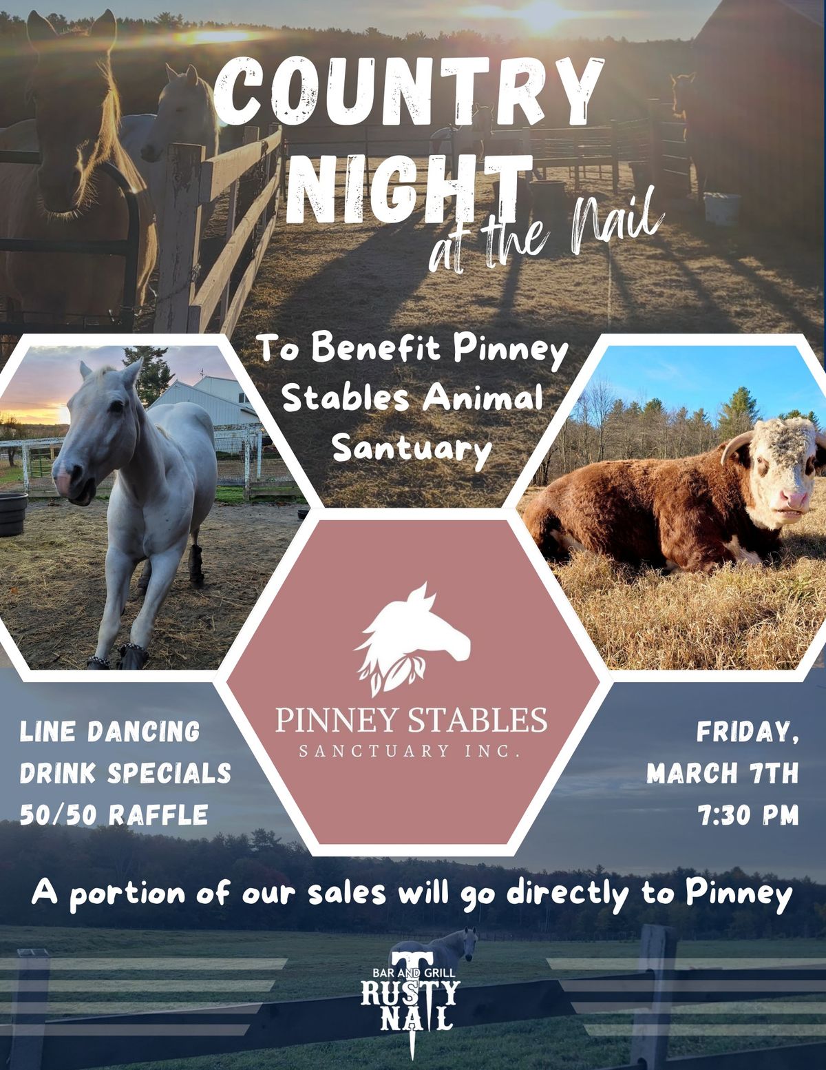 Country Night to Benefit Pinney Stables Animal Sanctuary! \ud83d\udc04