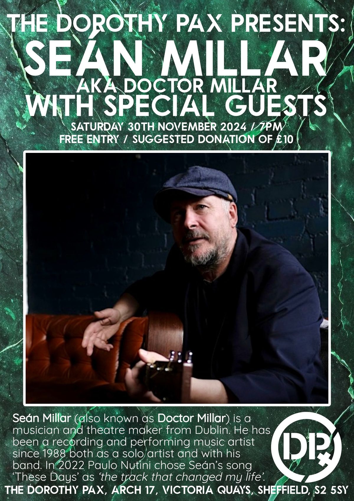 Se\u00e1n Millar + Special guests 30\/11\/24 DONATIONS ON THE DOOR