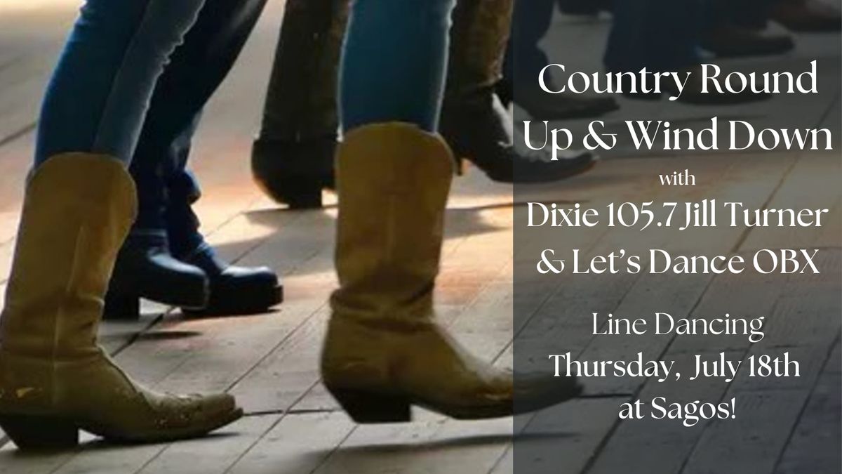 Line Dancing at Jill Turner's Dixie 105.7 Round Up & Wind Down at Sagos!