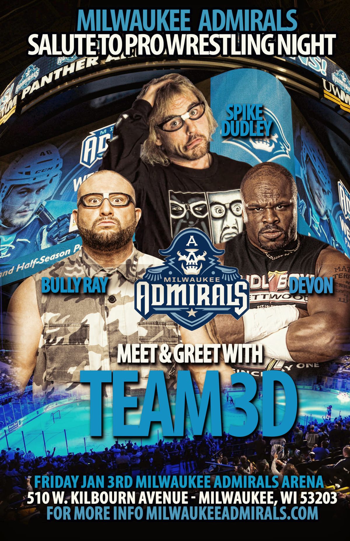 Milwaukee Admirals Salute To Pro Wrestling with Team 3D 