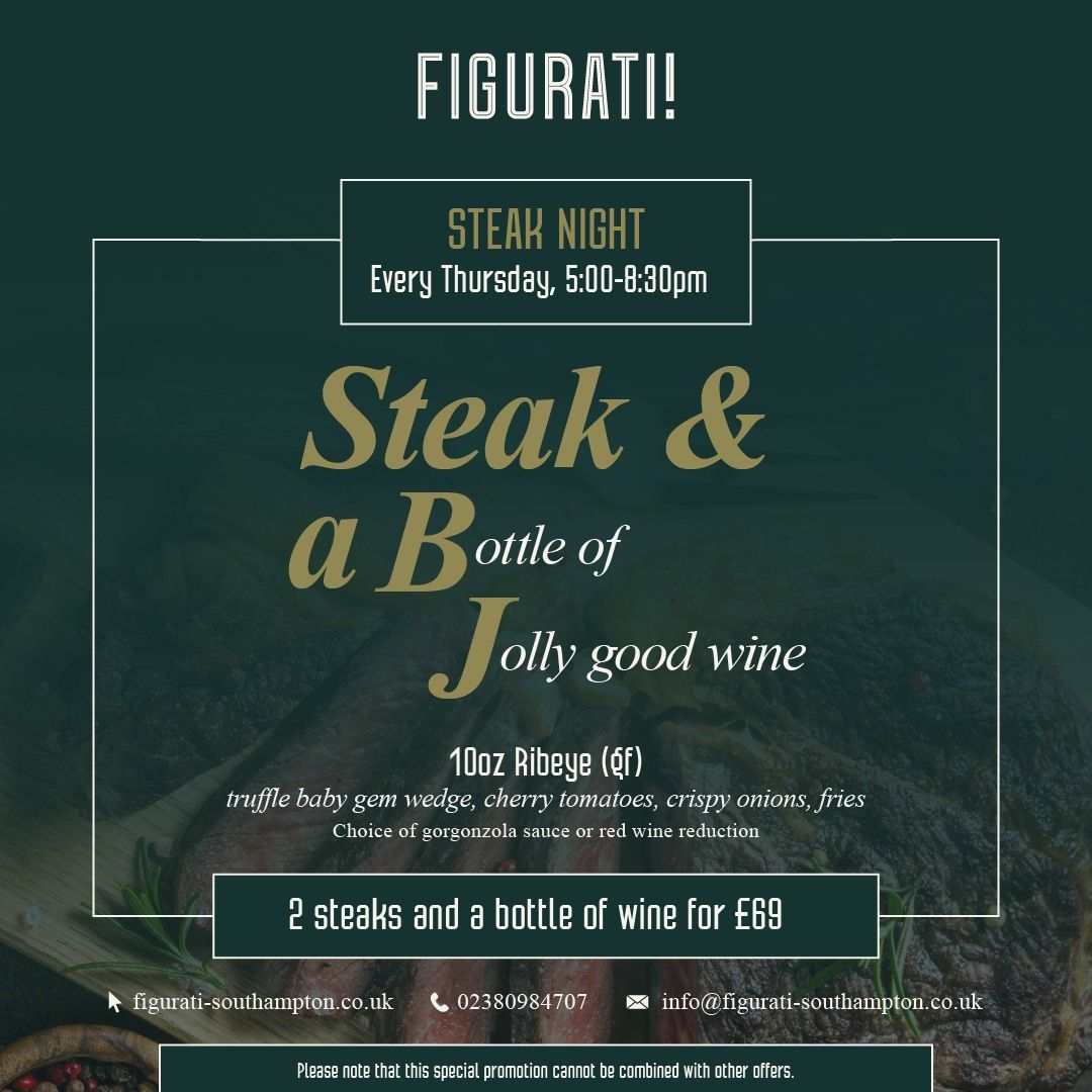 Steak & a Bottle of Jolly good wine .. \ud83c\udf77